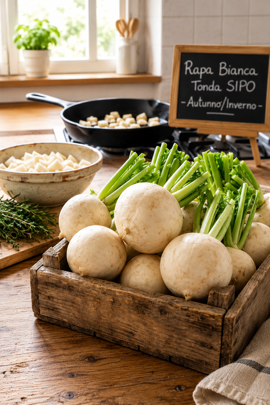 Rape bianche Tonda SIPO in cucina rustica Rape bianche Tonda SIPO in cucina rustica